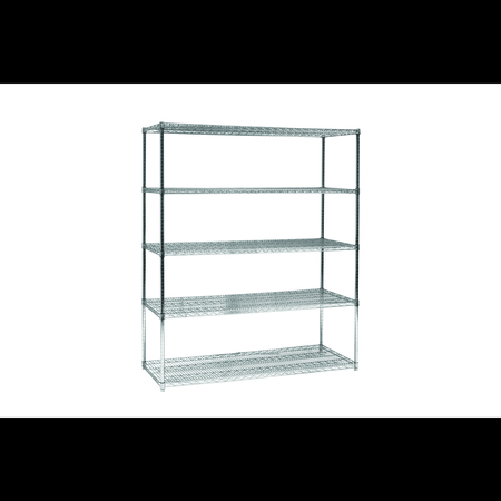 TECHNIBILT SHELVING SYSTEMS Starter Unit, 5-Shelf, Chrome, 21x36x74 135CH